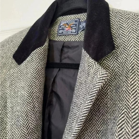 American Living Herringbone Blazer w/ Velvet Collar Size 12 - Picture 8 of 9